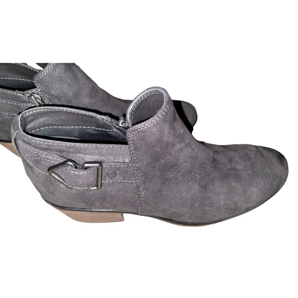 Xappeal Charlie Ankle Boot Gray Suede Women's 8.5 Block Heel Bootie Buckle Zip - Picture 7 of 9
